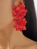 Momentlover Three-Dimensional Flower Drop Earrings