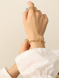 Momentlover Leisure Fashion Simple Geometric Pearl Alloy Bracelet Accessories