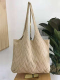 Momentlover Casual Weave Solid Color Bags Accessories