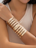Momentlover Solid Color Hollow Geometric Bracelet Accessories