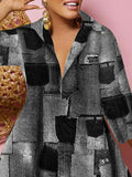 Momentlover Plus Size Imitation Denim A Line Loose Dress AT9626